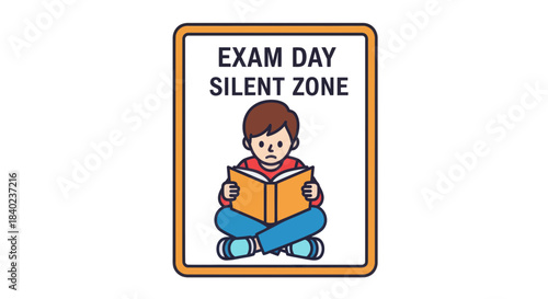 Serious Student Deeply Concentrating, Studying During Mandatory Exam Day In A Silent Zone