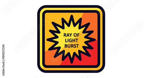 Vibrant Burst Of Light Within A Square Shape, Featuring Geometric Illustration Design