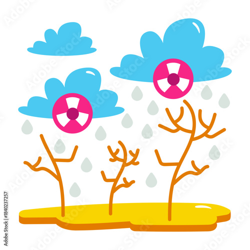 Unique design icon of acid rain