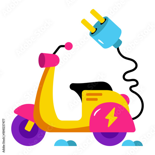 Modern design icon of electric scooter 