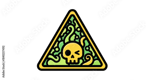 Skull Warning Sign: A Toxic Symbol of Danger and Alert for Hazards