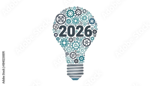 2026 Future Planning: Business Innovation, Time Management & New Idea Generation Concept Isolated on Transparent Background