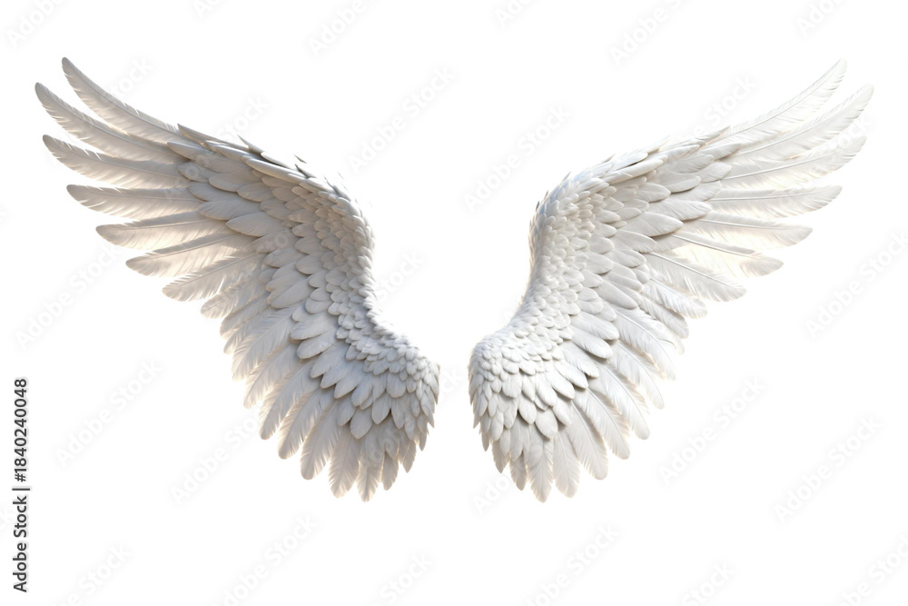 Obraz premium White feathery wings representing angelic or magical elements