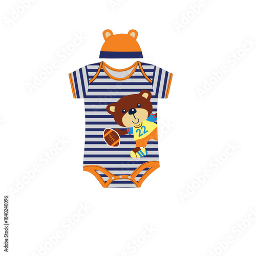 bodysuit with cap cartoon vector