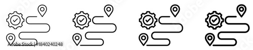 Route Optimization  Icon Set Different Style Collection