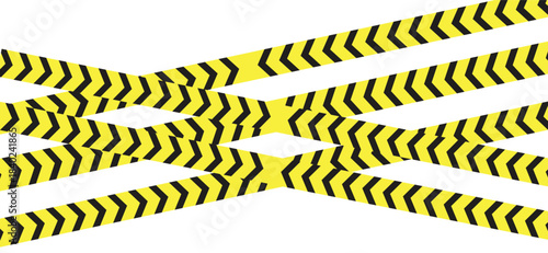 Danger and stop icon set. Black and yellow striped tape, warning signs, cautionary barriers, stop and danger labels, risk and alert icon in eps 10.