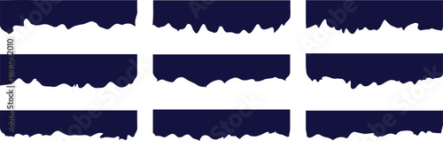 Collection of border shape for website design. Vector banner header and separator. Curve lines, wave collection of abstract design element for Flyer, Poster, App, Banner. Blue color curved shape. 