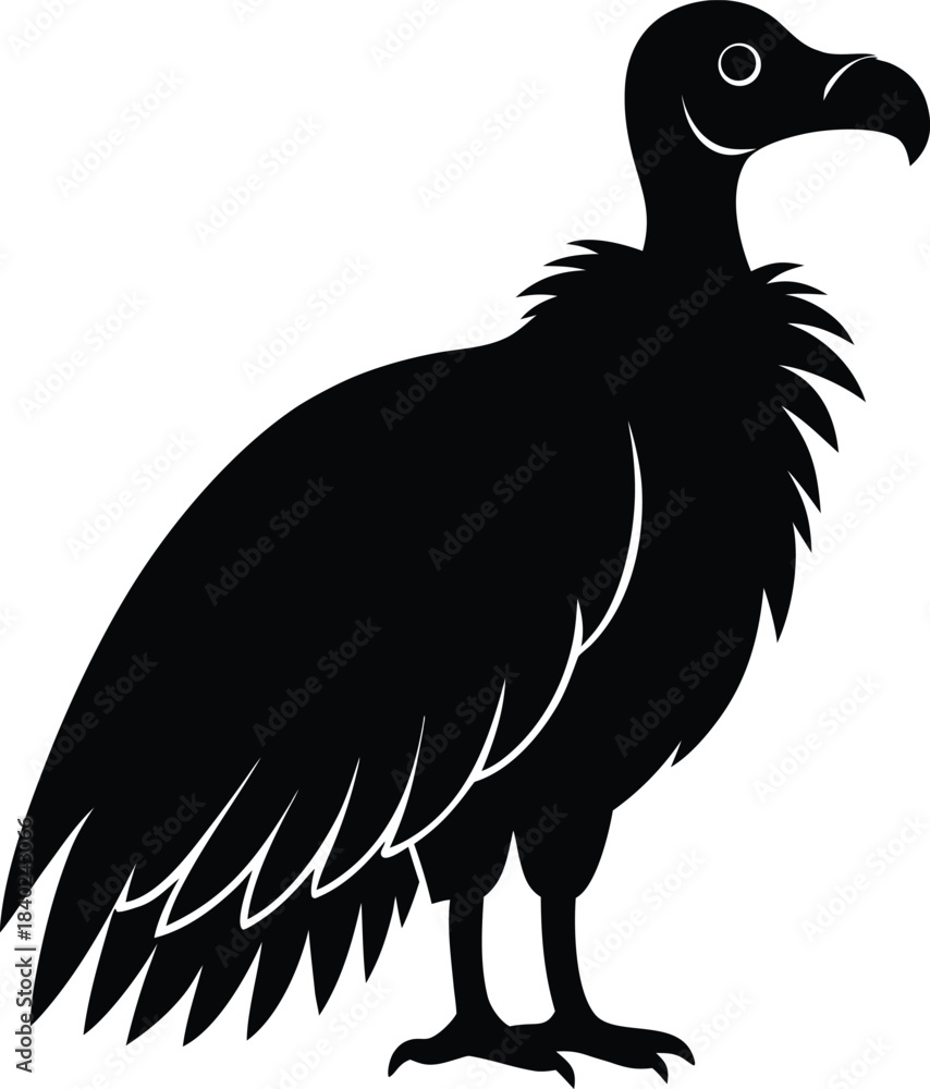 Fototapeta premium vulture black silhouette vector icon