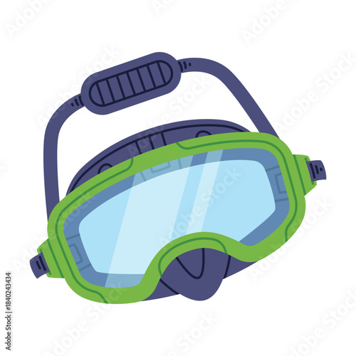 Swimming Mask and Goggles for Diving Underwater Vector Illustration