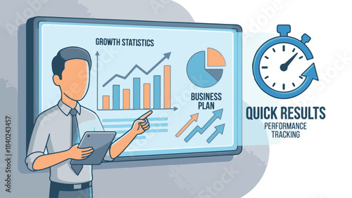 Business strategy presentation for quick results and performance tracking