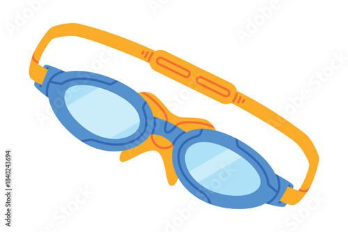 Swimming Mask and Goggles for Diving Underwater Vector Illustration