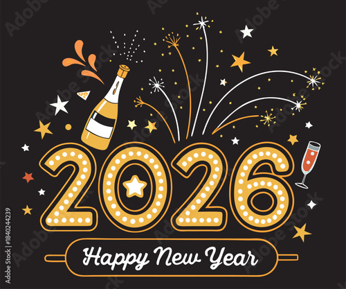 Luxury Black & Gold Happy New Year 2026