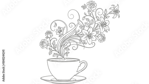 a glas coffe and rose