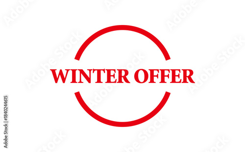 WINTER OFFER - WINTER OFFER text written on Red Rubber Stamp
