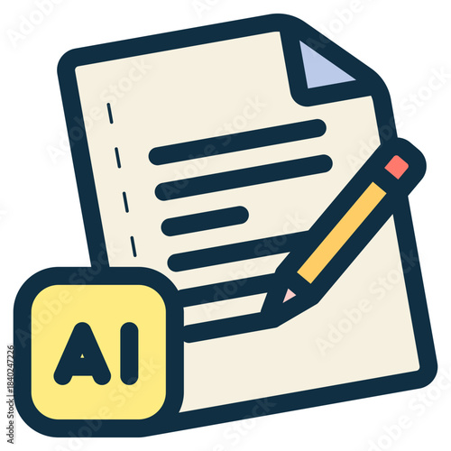 ai powered content writer icon