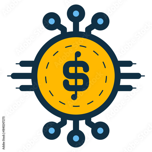 digital dollar money icon