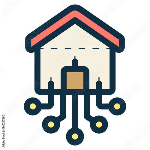 digital smart house icon