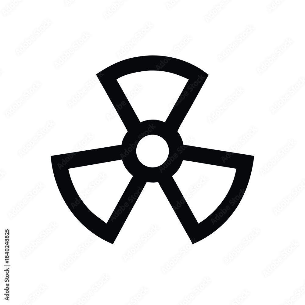 Fototapeta premium nuclear, symbol, atomic, radiation, energy, warning, hazard, science, power, minimal, flat, outline,