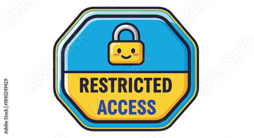 Restricted Access Sign Design Showing Security, Protection, and Limited Entry Concepts