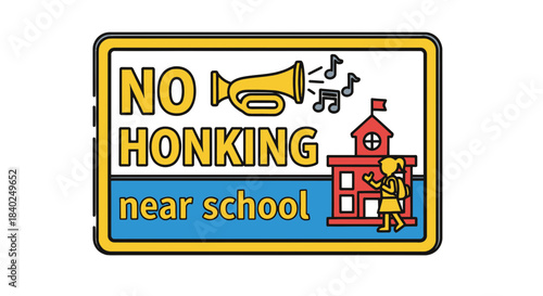 Prohibition Sign Warns Against Excessive Noise Near Educational Establishment