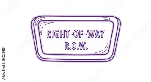 Road Sign Indicating Right-of-Way, Purple and White Graphic Design