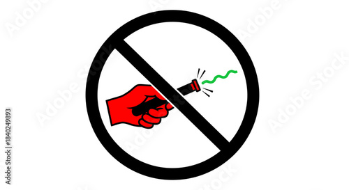 Prohibition Symbol Depicting A Hand Dispelling A Hazardous Substance No Action Permitted
