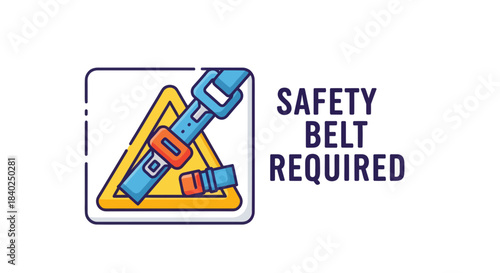 Safety Alert Symbol Depicting Seatbelt Necessity And Road Regulations