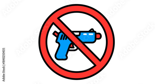 Prohibition Symbol: Illustrative Design of No Firearm Policy or Gun Ban Enforcement