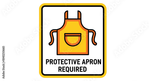Protective Apron Symbol Indicating Required Safety Apparel For Industrial or Laboratory Settings