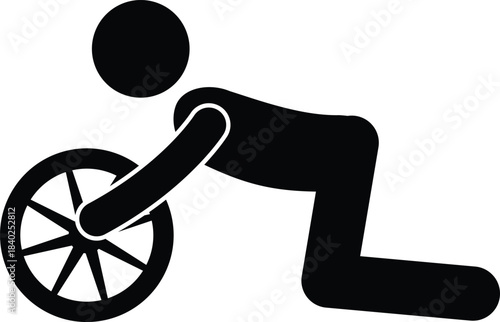 Ab Roller Wheel Icon Silhouette