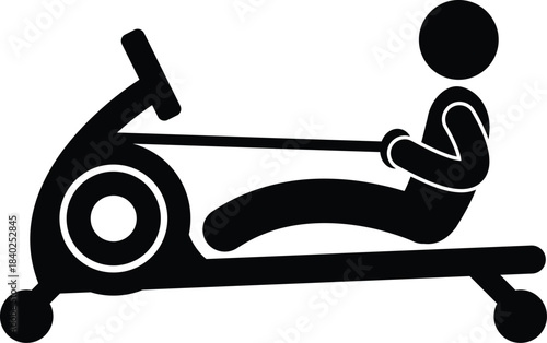 Rowing Machine Icon Silhouette