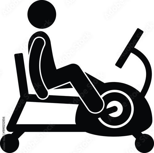 Recumbent Exercise Bike Icon Silhouette