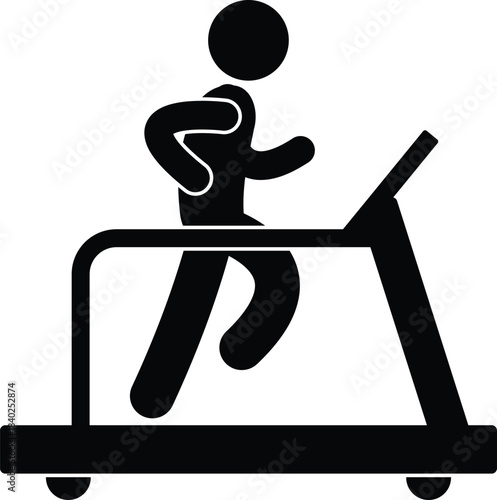 Treadmill Icon Silhouette