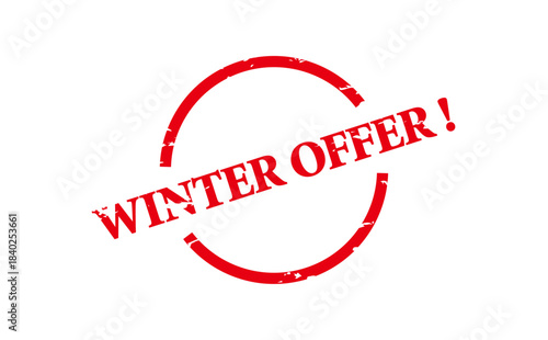 WINTER OFFER ! - WINTER OFFER ! text written on Red Rubber Stamp

