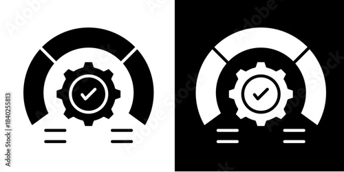 Process Optimization  Icon Set White Style Collection
