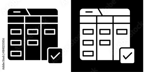 Kanban Board  Icon Set White Style Collection
