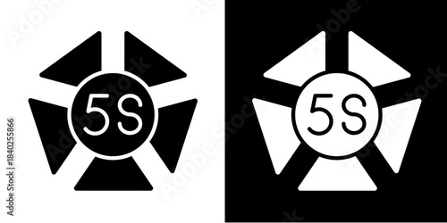 5S Principles  Icon Set White Style Collection
