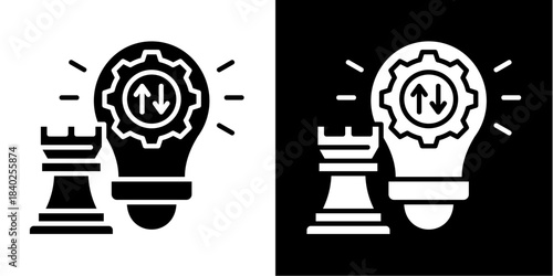 Lean Strategy  Icon Set White Style Collection
