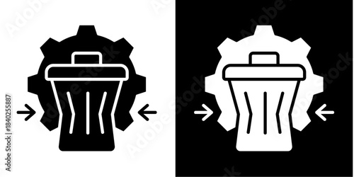 Minimal Waste  Icon Set White Style Collection
