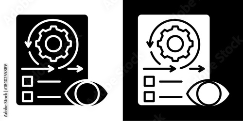 Visual Management  Icon Set White Style Collection
