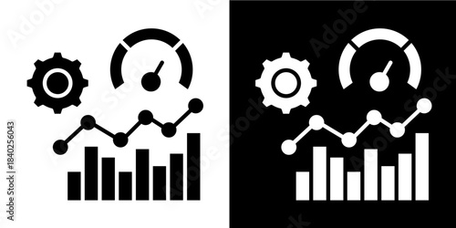 Performance Metrics  Icon Set White Style Collection
