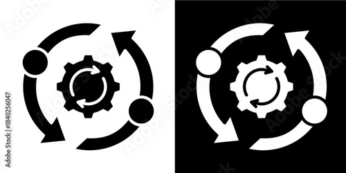 Lean Transformation  Icon Set White Style Collection
