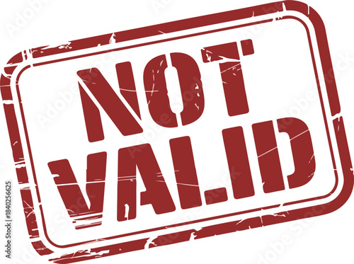 Not valid stamp red rectangle white text
