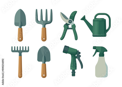 Garden tools vector collection. Gardening tools icon set