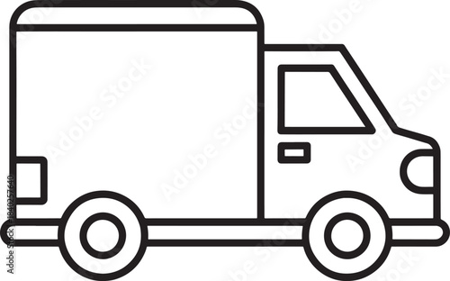 delivery van icon for logistics shipping and transportation services Simple outline