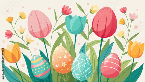 easter background with eggs