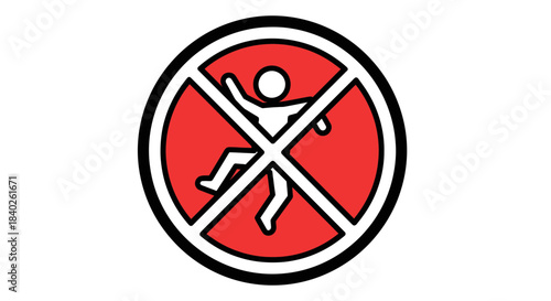 Prohibited Activity Illustration Featuring Symbolism and Warning of Hazards and Restrictions