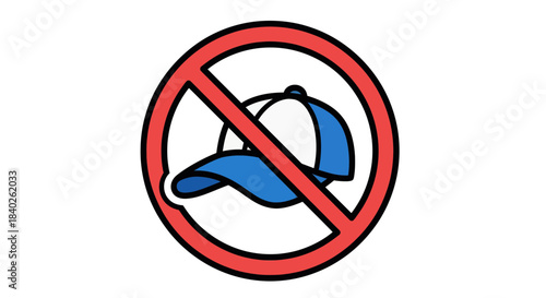 Prohibited Hat Sign: A Visual Depiction of Exclusion and Restriction