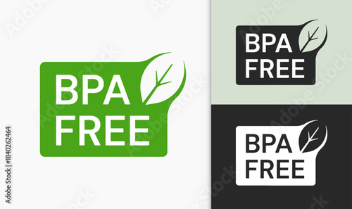 BPA Free Product Label Sticker. BPA Free Green Packaging Label.