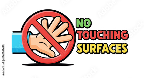 Prohibition Hand Gesture Indicating Caution Against Touching Surfaces For Safety Instructions